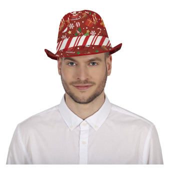Sombrero de Gangster de Bastón de Caramelo para Adulto