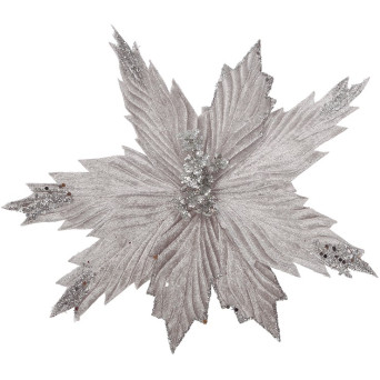 Flor de Navidad de 25 Centímetros de color Plata