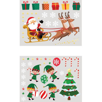 Decoración de Papá Noel de 30 x 40 Centímetros para Ventana