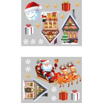 Decoración de Pueblo de Navidad de 30 x 40 Centímetros para Ventana