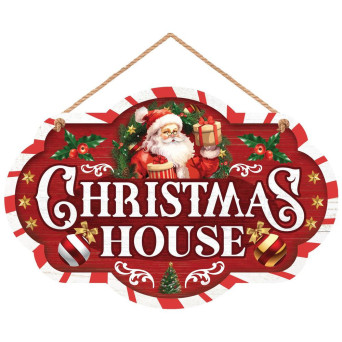 Letrero de Christmas House de 30 x 20 Centímetros