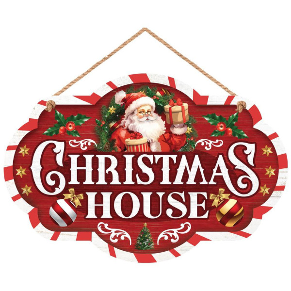 Letrero de Christmas House de 30 x 20 Centímetros