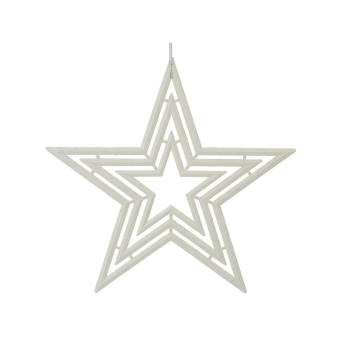 Estrella de 30 Centímetros de color Blanco con Purpurina