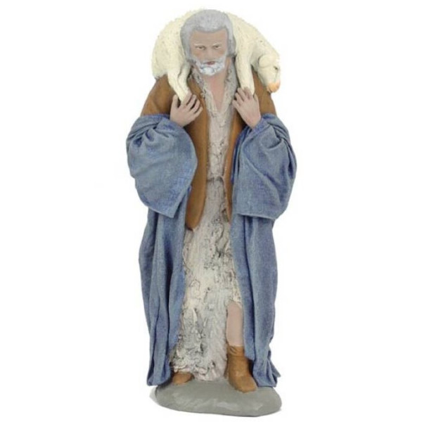 Figura de Pastor de 12 Centímetros con Cordero al Hombro