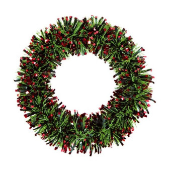 Corona de Navidad con Pliegues Rojos