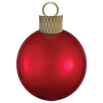 Globo Orbz de Bola de Navidad de color Rojo de 38 x 50 Centímetros