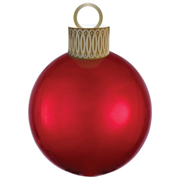 Globo Orbz de Bola de Navidad de color Rojo de 38 x 50 Centímetros
