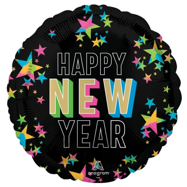 Globo Foil de Happy New Year Neón de 43 Centímetros
