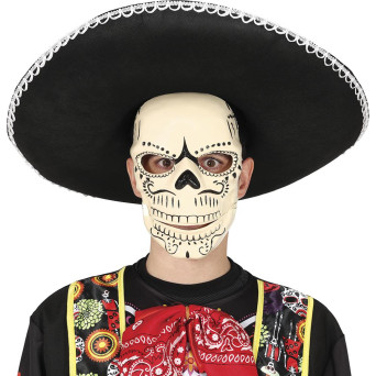 Máscara de Esqueleto Mexicano para Adulto