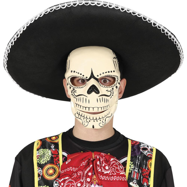 Máscara de Esqueleto Mexicano para Adulto