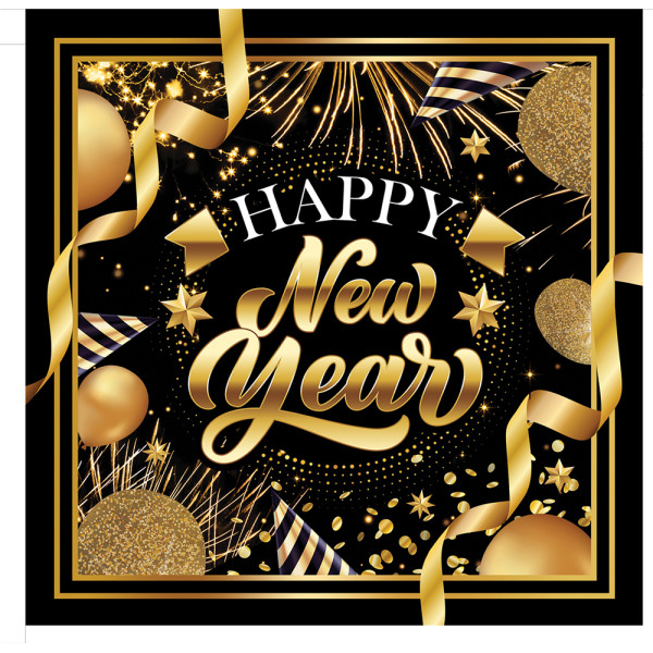Servilleta de Happy New Year 20 Unidades de 16 x 16 Centímetros