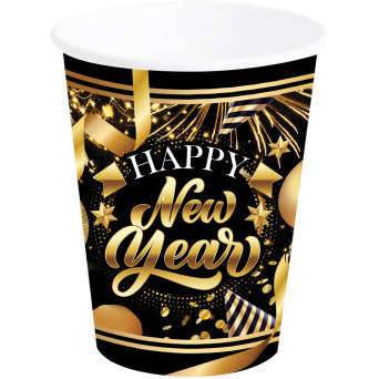 Vaso de Happy New Year 6 Unidades de 240 Mililitros