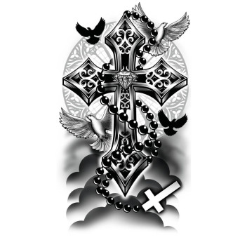 Tatuaje de Cruz de 14 x 30 Centímetros