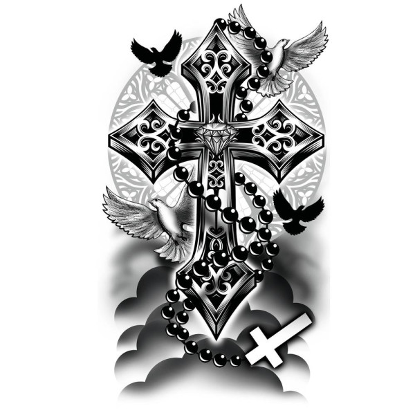 Tatuaje de Cruz de 14 x 30 Centímetros