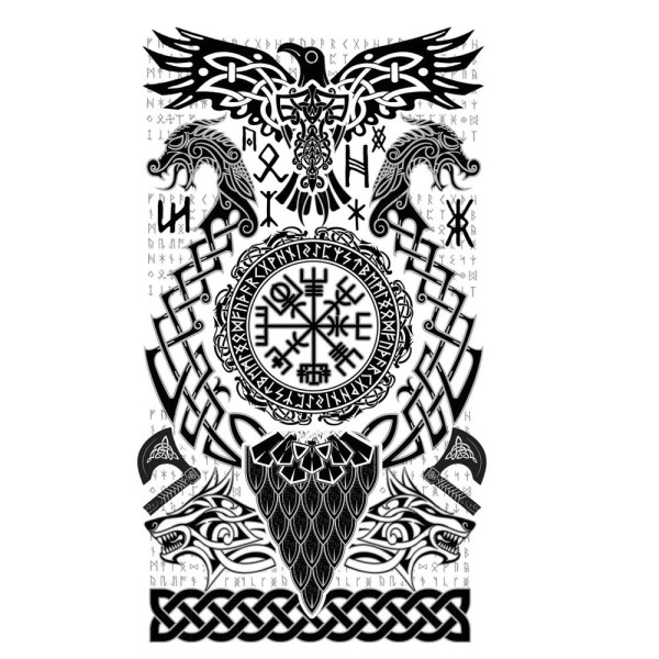 Tatuaje de Vikingo de 14 x 30 Centímetros