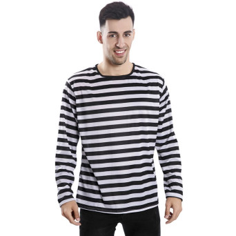 Camiseta de Rayas de color Blanco y Negro para Adulto