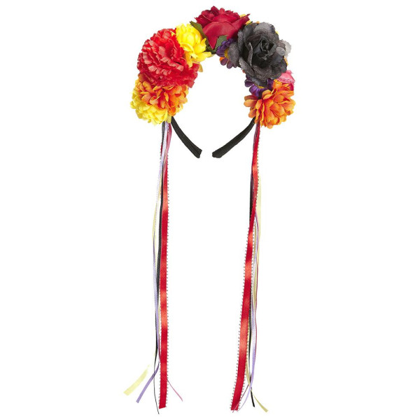 Diadema de Flores con Cintas Multicolor para Adulto