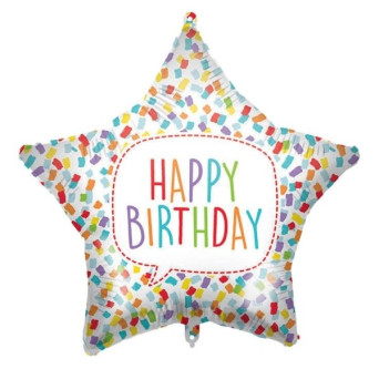 Globo Foil de Happy Birthday de 46 Centímetros