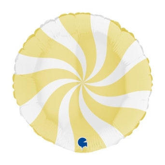 Globo Foil de Caramelo de 35 Centímetros de color Amarillo Mate