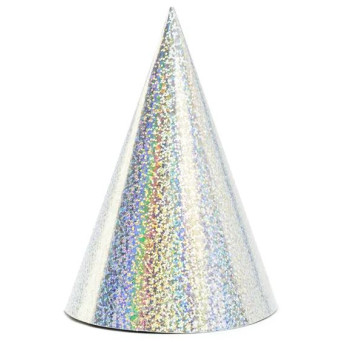 Gorro de Fiesta 6 Unidades de 16 Centímetros de color Holográfico