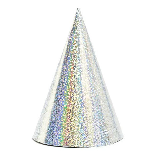 Gorro de Fiesta 6 Unidades de 16 Centímetros de color Holográfico