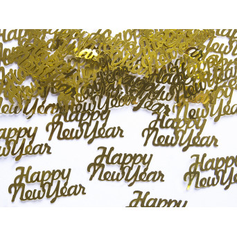 Confeti de Happy New Year de color Oro de 3 Gramos