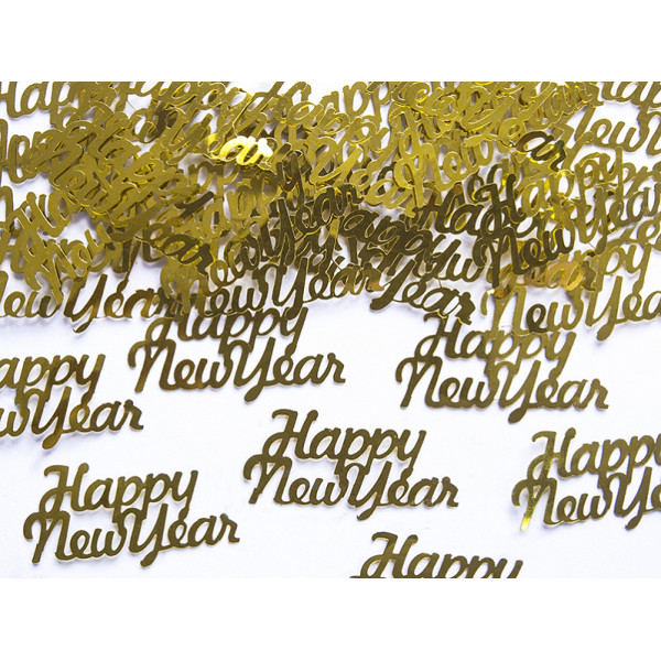 Confeti de Happy New Year de color Oro de 3 Gramos