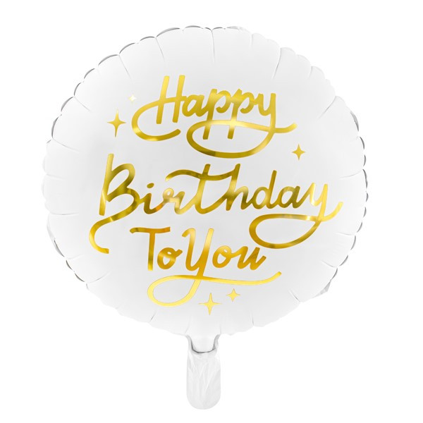 Globo Foil de Happy Birthday To You de 35 Centímetros de color Blanco