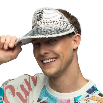 Visera de Disco de color Plata para Adulto