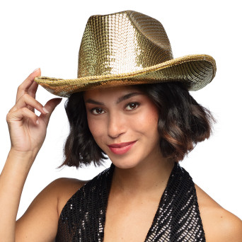 Sombrero de Vaquero Groovy de color Oro para Adulto
