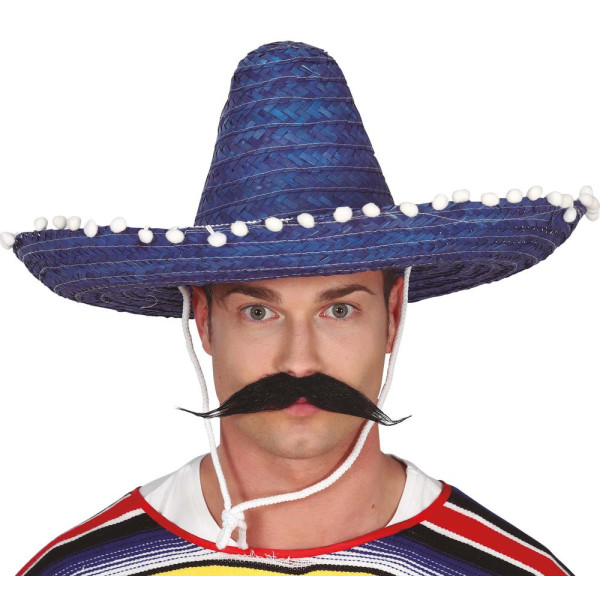 Sombrero de Mexicano de 50 Centímetros de color Azul para Adulto