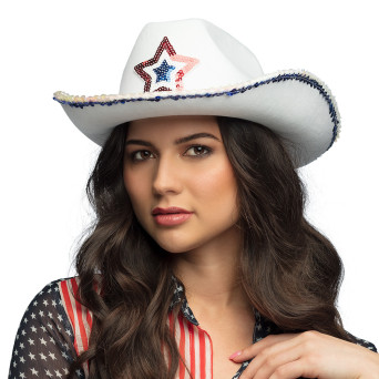 Sombrero de Vaquero Rodeo Estrella USA para Adulto