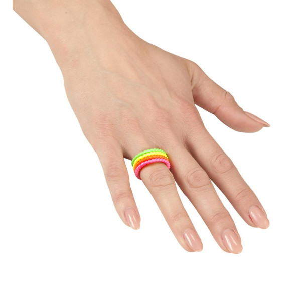 Anillo de color Neón 4 Unidades