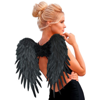 Alas de Plumas de color Negro de 50 x 50 Centímetros