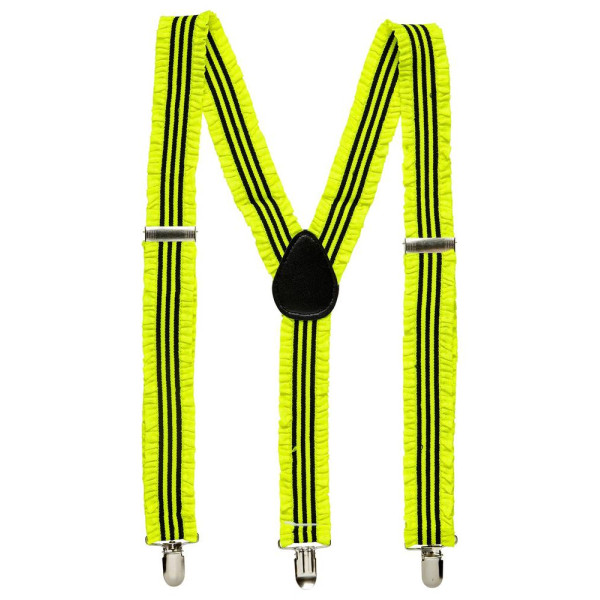 Tirantes Rizados de color Amarillo Neón para Adulto