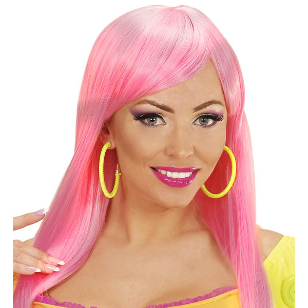 Pendientes de color Amarillo Neón para Adulto