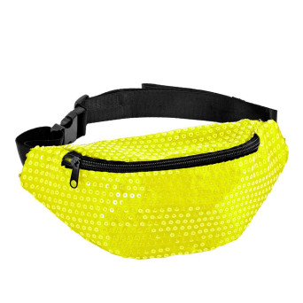 Riñonera de color Amarillo Neón con Lentejuelas