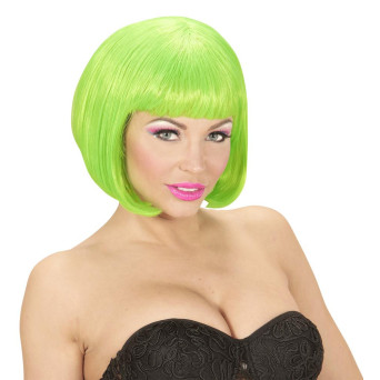 Peluca Verde Neón de Valentina para Adulto