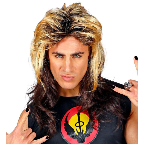 Peluca de Estrella del Rock de los años 80´s para Adulto