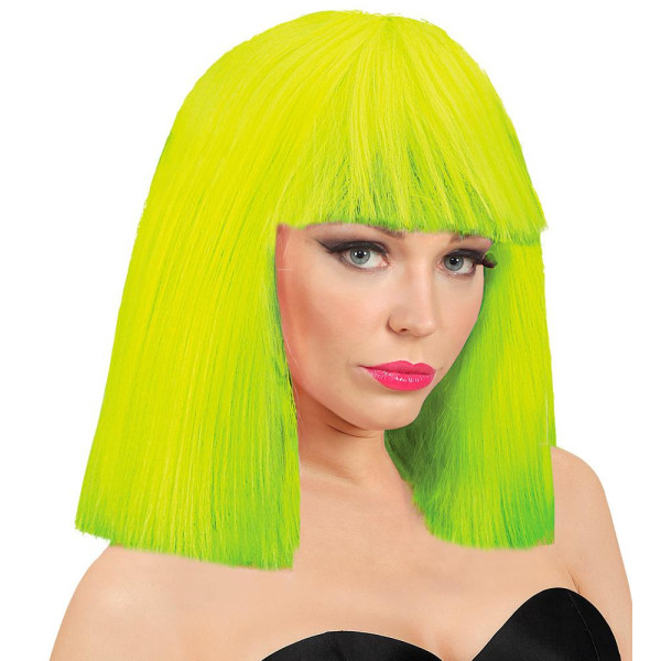 Peluca Amarillo Neón de Showgirl para Adulto