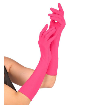 Guantes de color Rosa Neón de 40 Centímetros para Adulto