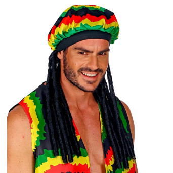 Gorro de Rastafari con Rastas para Adulto
