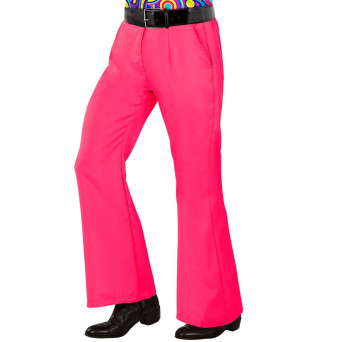 Pantalón de Disco de los años 70´s de color Fucsia para Adulto