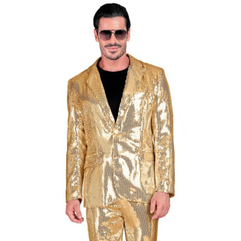 Chaqueta de color Oro con Lentejuelas para Adulto