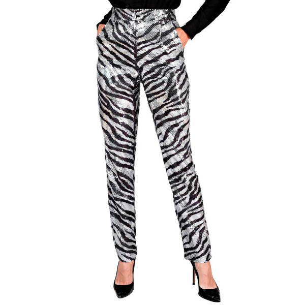 Pantalón de Cebra con Lentejuelas para Adulto