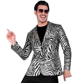 Chaqueta de Tigre de color Plata para Adulto