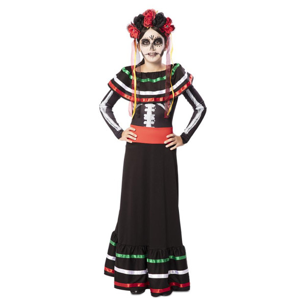 Disfraz de Catrina del Día de los Muertos Mexicano Infantil