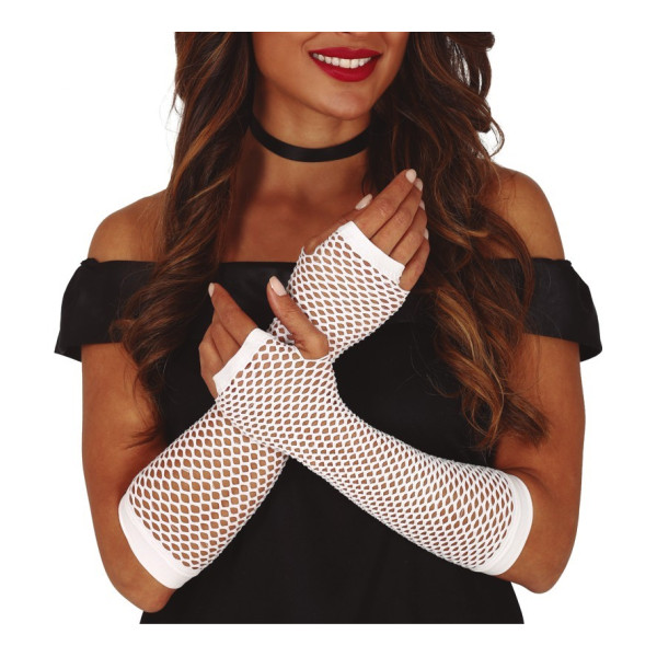 Guantes de Malla de color Blanco de 26 Centímetros para Adulto