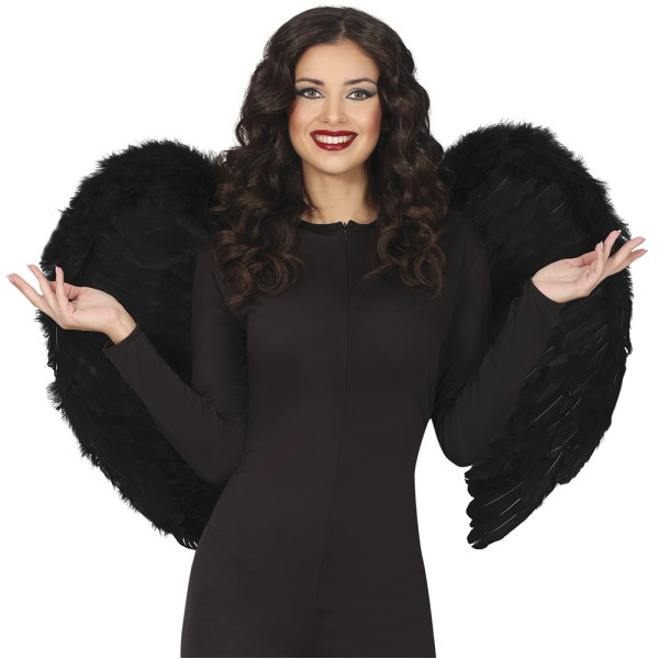 Alas de Plumas de color Negro de 80 x 55 Centímetros