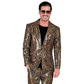 Chaqueta de Leopardo con Lentejuelas para Adulto